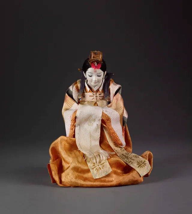 A Korean bridal doll in traditional dress, circa 1800s